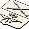 Heraldic Shield with Crossed Muskets and Bow - STL 3D Model for CNC