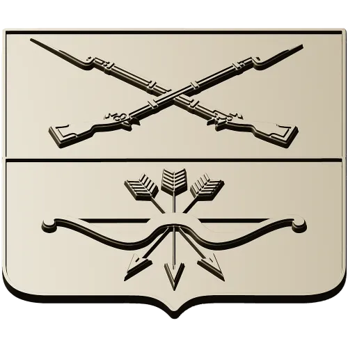 Heraldic Shield with Crossed Muskets and Bow - STL 3D Model for CNC