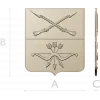 Heraldic Shield with Crossed Muskets and Bow - STL 3D Model for CNC