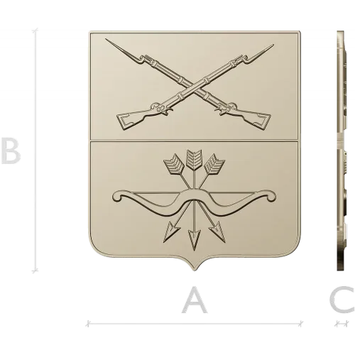 Heraldic Shield with Crossed Muskets and Bow - STL 3D Model for CNC
