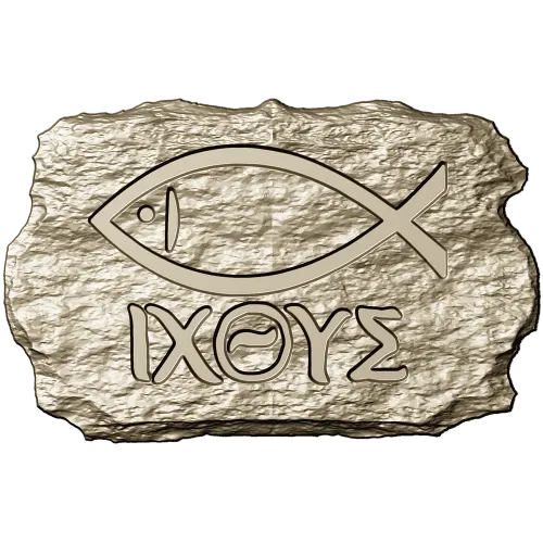 Ichthys Stone Plaque - STL 3D model for CNC