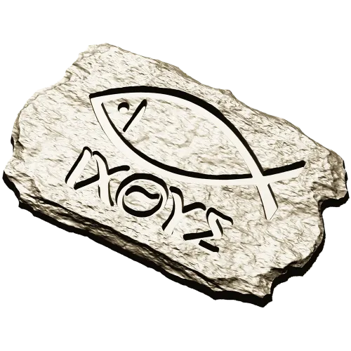 Ichthys Stone Plaque - STL 3D model for CNC