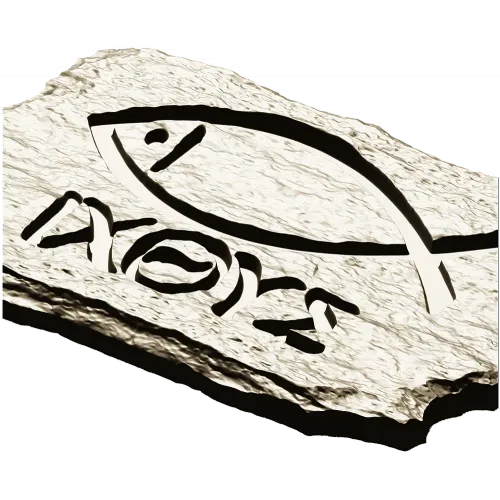 Ichthys Stone Plaque - STL 3D model for CNC