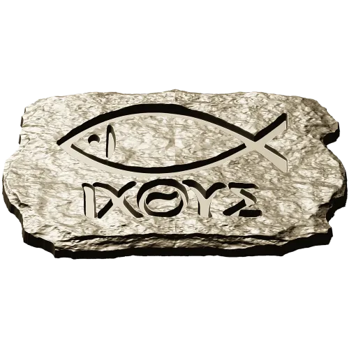 Ichthys Stone Plaque - STL 3D model for CNC