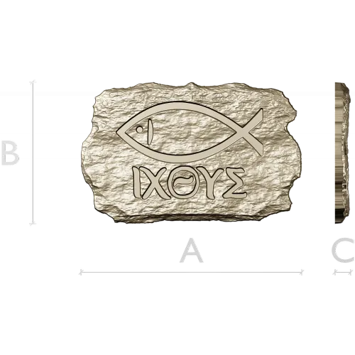 Ichthys Stone Plaque - STL 3D model for CNC