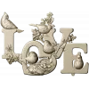 LOVE - 3D модель в формате STL с птицами и гнездом для ЧПУ