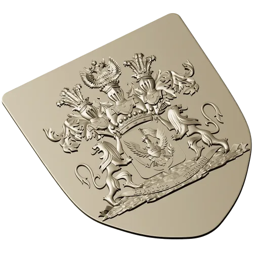 Heraldic Shield STL - Family Coat of Arms 3D Model for CNC