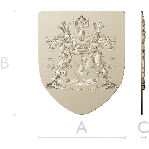 Heraldic Shield STL - Family Coat of Arms 3D Model for CNC