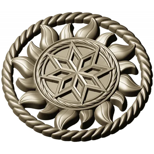 Alatyr Sun Medallion - STL 3D model for CNC carving