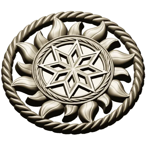 Alatyr Sun Medallion - STL 3D model for CNC carving
