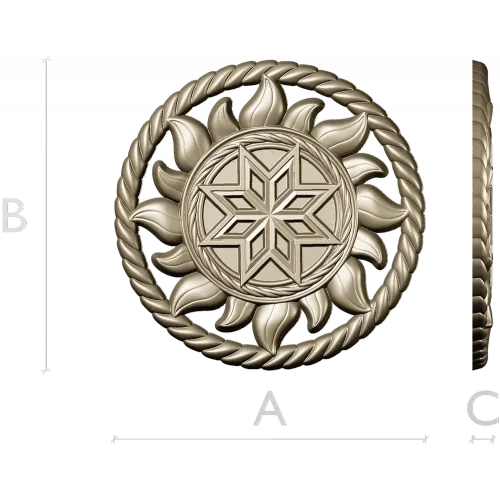Alatyr Sun Medallion - STL 3D model for CNC carving