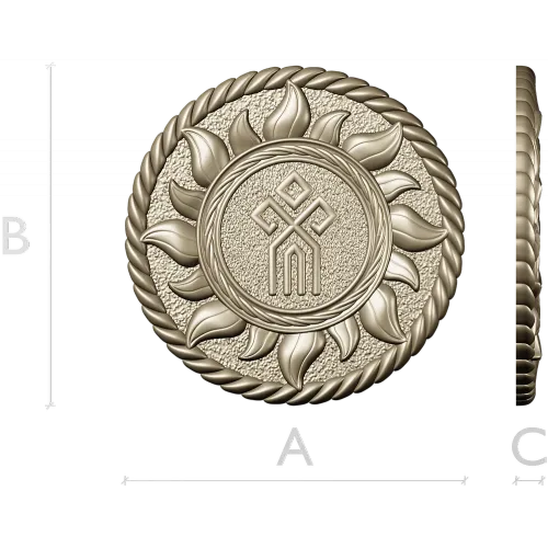 Slavic Sun Medallion STL for CNC carving