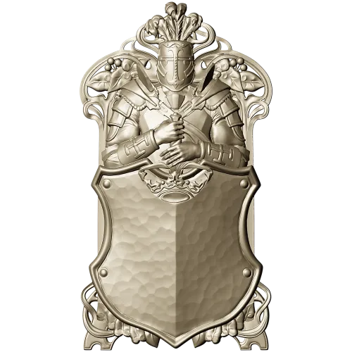 Knightly Heraldic Plaque STL for CNC