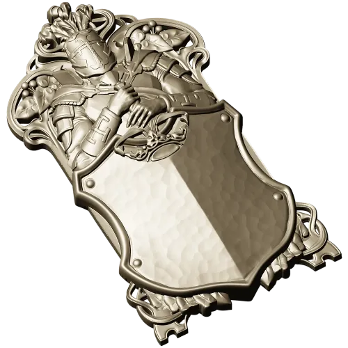 Knightly Heraldic Plaque STL for CNC