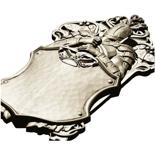 Knightly Heraldic Plaque STL for CNC