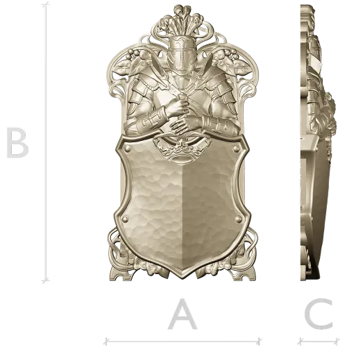 Knightly Heraldic Plaque STL for CNC