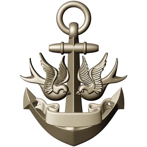 Anchor with Swallows - STL 3D model for CNC