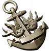 Anchor with Swallows - STL 3D model for CNC