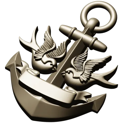 Anchor with Swallows - STL 3D model for CNC