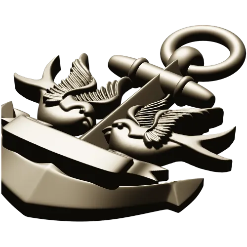 Anchor with Swallows - STL 3D model for CNC