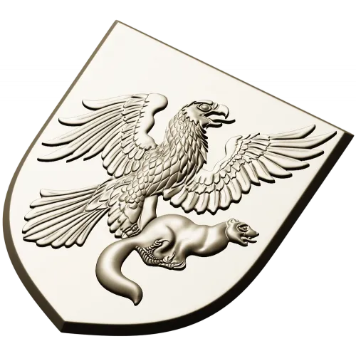 Heraldic Eagle and Marten Shield - high-relief STL 3D model for CNC