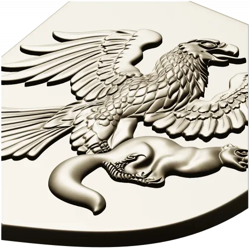 Heraldic Eagle and Marten Shield - high-relief STL 3D model for CNC