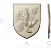 Heraldic Eagle and Marten Shield - high-relief STL 3D model for CNC