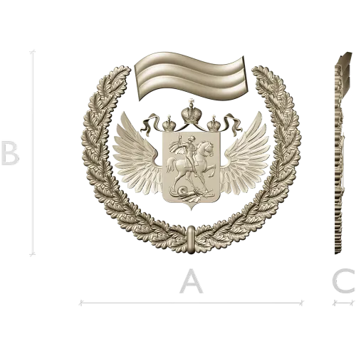 Герб с Георгием в лавровом венке - 3D модель STL для ЧПУ