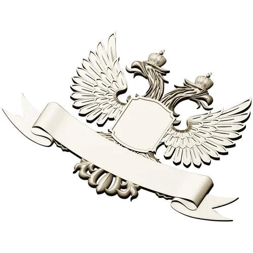 Двуглавый орёл с щитом и лентой - 3D модель STL для ЧПУ