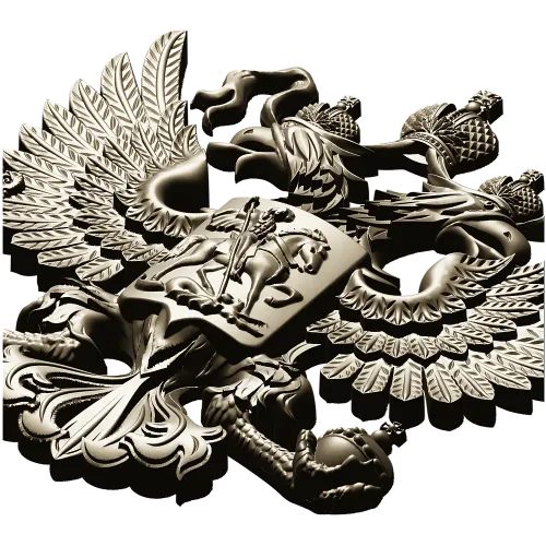 Герб Российской Федерации - 3D STL модель для ЧПУ