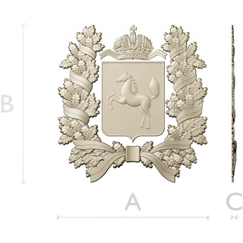 Tomsk Oblast Coat of Arms STL 3D Model for CNC Milling
