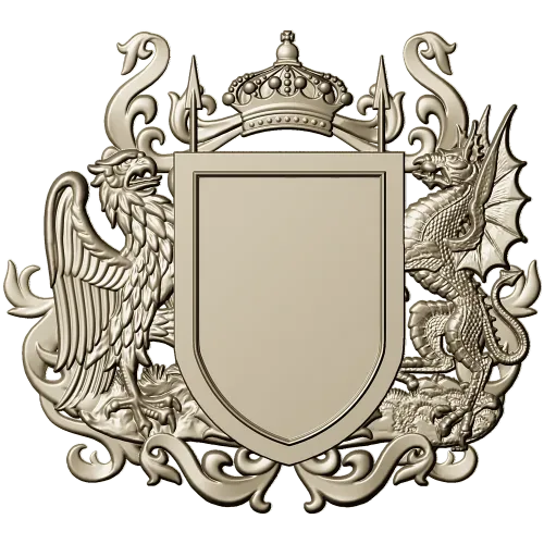 Heraldic Coat of Arms STL - Eagle & Dragon 3D Model for CNC
