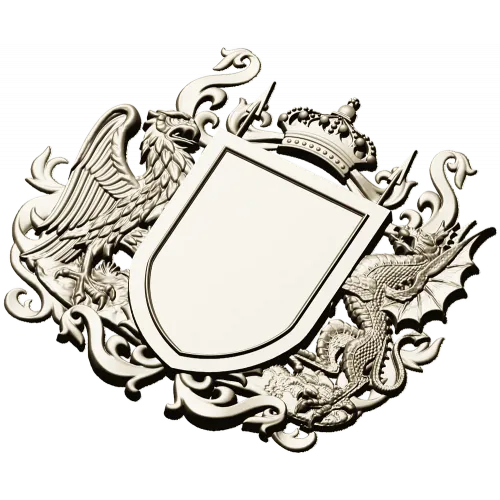 Heraldic Coat of Arms STL - Eagle & Dragon 3D Model for CNC