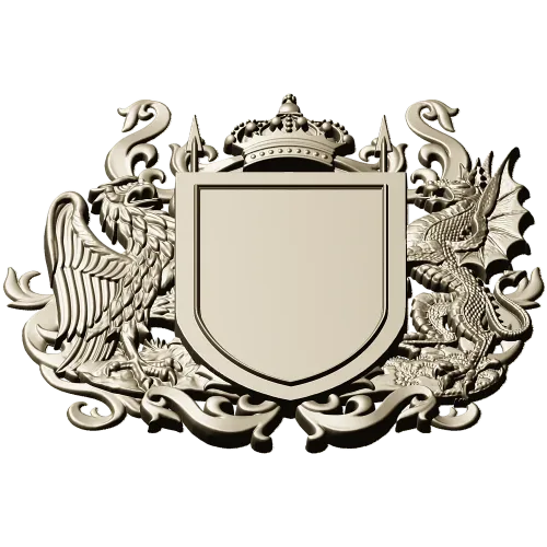 Heraldic Coat of Arms STL - Eagle & Dragon 3D Model for CNC