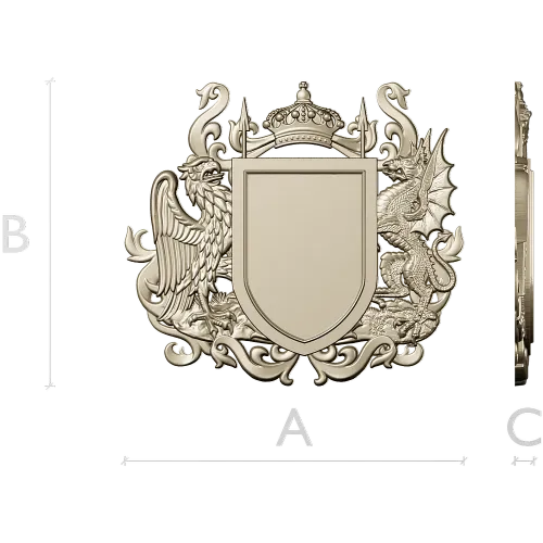 Heraldic Coat of Arms STL - Eagle & Dragon 3D Model for CNC