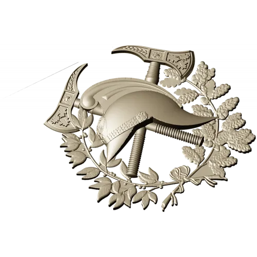 Firefighter Emblem 3D STL Model for CNC Milling