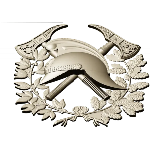 Firefighter Emblem 3D STL Model for CNC Milling