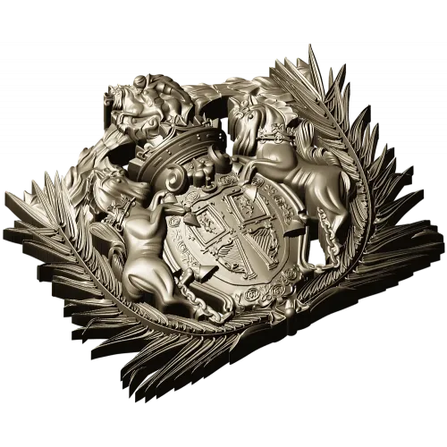 Heraldic Crest 3D STL for CNC - Ornate Coat of Arms