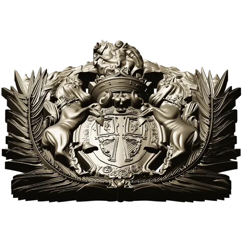 Heraldic Crest 3D STL for CNC - Ornate Coat of Arms