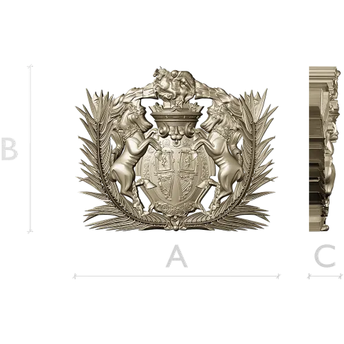 Heraldic Crest 3D STL for CNC - Ornate Coat of Arms