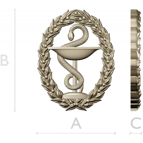 Hygieia medical emblem 3D STL for CNC