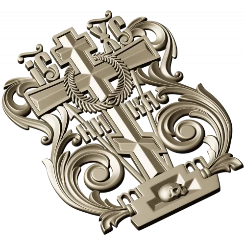 Golgotha Acanthus Cross - STL 3D Model for CNC