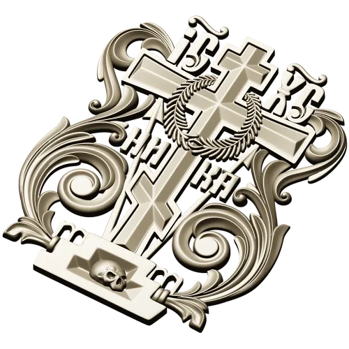 Golgotha Acanthus Cross - STL 3D Model for CNC