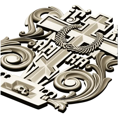Golgotha Acanthus Cross - STL 3D Model for CNC