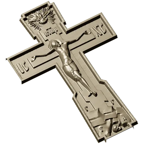 Крест с распятием - 3D модель STL для ЧПУ
