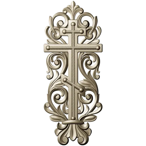 Ornate Orthodox Cross STL for CNC