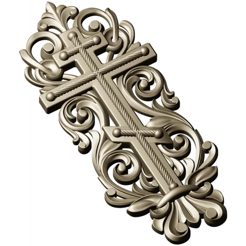 Ornate Orthodox Cross STL for CNC