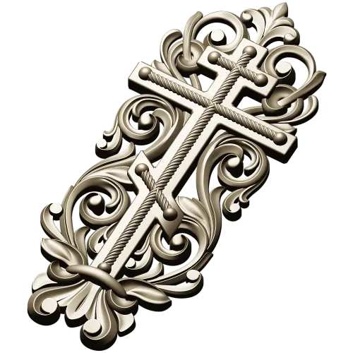 Ornate Orthodox Cross STL for CNC