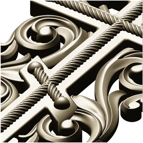 Ornate Orthodox Cross STL for CNC