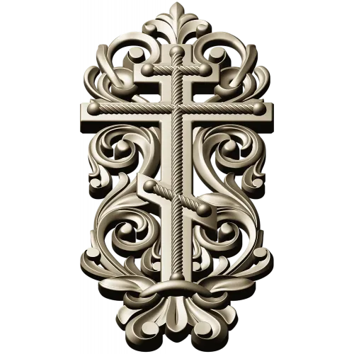Ornate Orthodox Cross STL for CNC